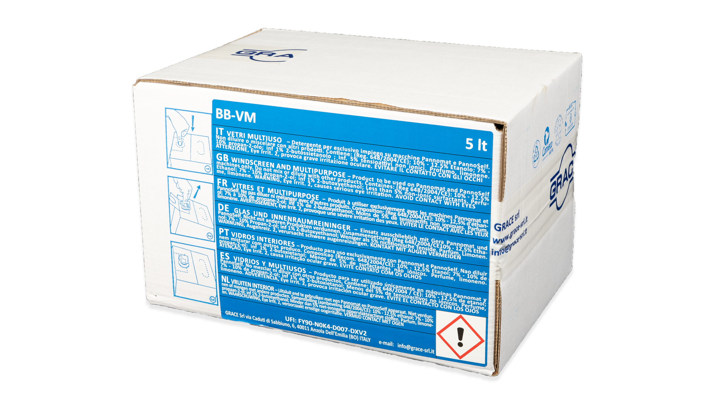 Glasreiniger blau